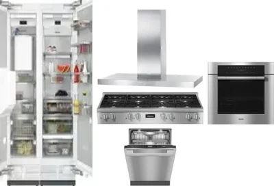 6 Piece Package Includes Refrigerator, Freezer, Cooktop, Wall Oven, Hood And Dishwasher