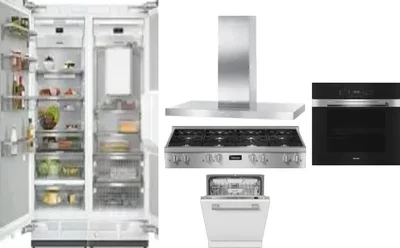 6 Piece Package Includes Refrigerator, Freezer, Cooktop, Wall Oven, Hood And Dishwasher