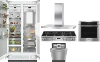 6 Piece Package Includes Refrigerator, Freezer, Cooktop, Wall Oven, Hood And Dishwasher