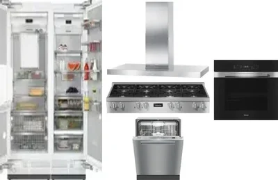6 Piece Package Includes Refrigerator, Freezer, Cooktop, Wall Oven, Hood And Dishwasher