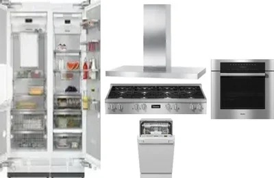 6 Piece Package Includes Refrigerator, Freezer, Cooktop, Wall Oven, Hood And Dishwasher