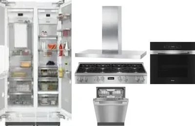 6 Piece Package Includes Refrigerator, Freezer, Cooktop, Wall Oven, Hood And Dishwasher
