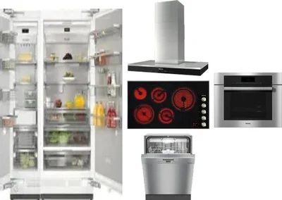 6 Piece Package Includes Refrigerator, Freezer, Cooktop, Wall Oven, Hood And Dishwasher