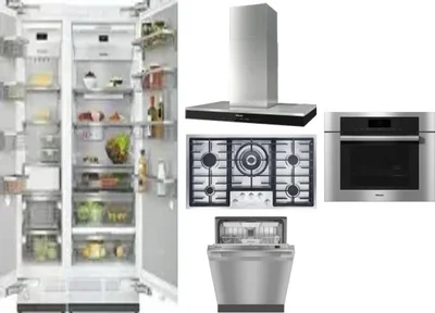 6 Piece Package Includes Refrigerator, Freezer, Cooktop, Wall Oven, Hood And Dishwasher