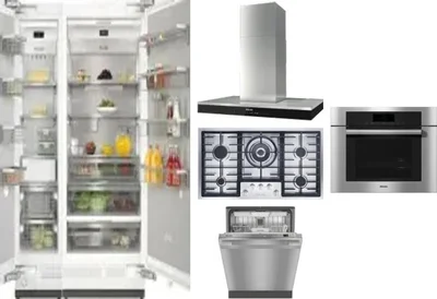6 Piece Package Includes Refrigerator, Freezer, Cooktop, Wall Oven, Hood And Dishwasher