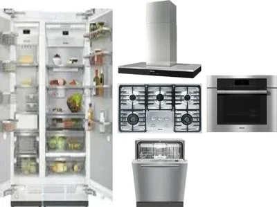 6 Piece Package Includes Refrigerator, Freezer, Cooktop, Wall Oven, Hood And Dishwasher