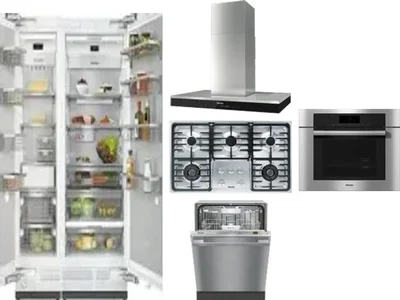 6 Piece Package Includes Refrigerator, Freezer, Cooktop, Wall Oven, Hood And Dishwasher