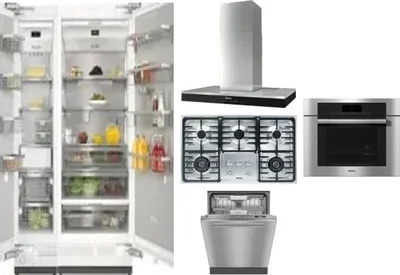 6 Piece Package Includes Refrigerator, Freezer, Cooktop, Wall Oven, Hood And Dishwasher