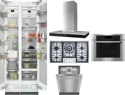 6 Piece Package Includes Refrigerator, Freezer, Cooktop, Wall Oven, Hood And Dishwasher