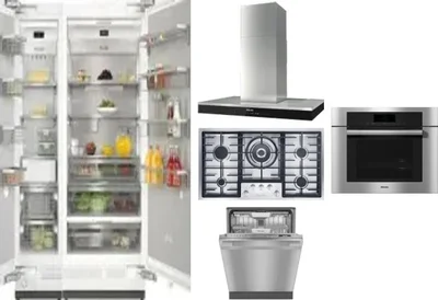 6 Piece Package Includes Refrigerator, Freezer, Cooktop, Wall Oven, Hood And Dishwasher