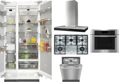 6 Piece Package Includes Refrigerator, Freezer, Cooktop, Wall Oven, Hood And Dishwasher