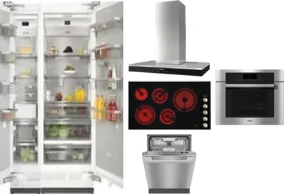 6 Piece Package Includes Refrigerator, Freezer, Cooktop, Wall Oven, Hood And Dishwasher