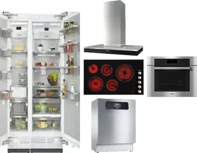 6 Piece Package Includes Refrigerator, Freezer, Cooktop, Wall Oven, Hood And Dishwasher