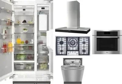 6 Piece Package Includes Refrigerator, Freezer, Cooktop, Wall Oven, Hood And Dishwasher