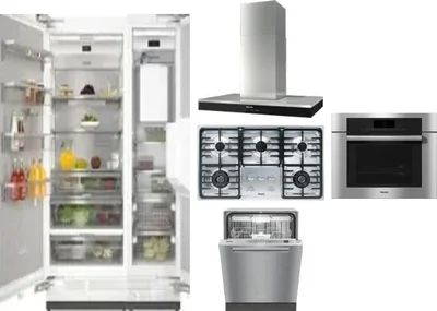 6 Piece Package Includes Refrigerator, Freezer, Cooktop, Wall Oven, Hood And Dishwasher