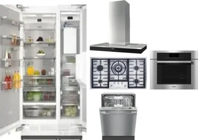 6 Piece Package Includes Refrigerator, Freezer, Cooktop, Wall Oven, Hood And Dishwasher