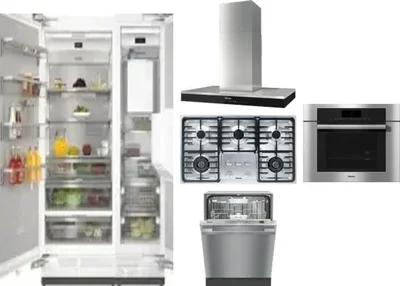 6 Piece Package Includes Refrigerator, Freezer, Cooktop, Wall Oven, Hood And Dishwasher