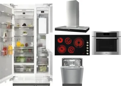 6 Piece Package Includes Refrigerator, Freezer, Cooktop, Wall Oven, Hood And Dishwasher