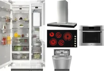 6 Piece Package Includes Refrigerator, Freezer, Cooktop, Wall Oven, Hood And Dishwasher