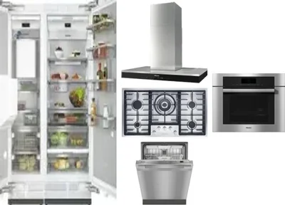 6 Piece Package Includes Refrigerator, Freezer, Cooktop, Wall Oven, Hood And Dishwasher
