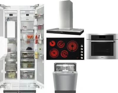 6 Piece Package Includes Refrigerator, Freezer, Cooktop, Wall Oven, Hood And Dishwasher