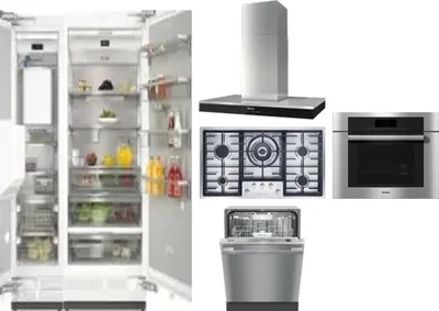 6 Piece Package Includes Refrigerator, Freezer, Cooktop, Wall Oven, Hood And Dishwasher