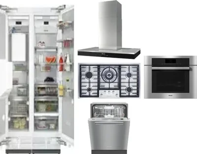 6 Piece Package Includes Refrigerator, Freezer, Cooktop, Wall Oven, Hood And Dishwasher