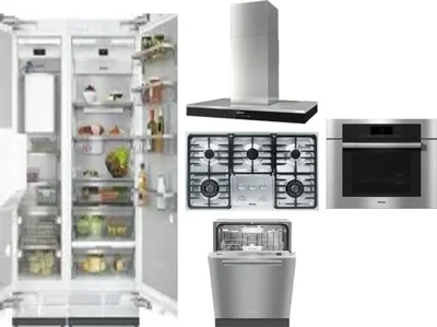 6 Piece Package Includes Refrigerator, Freezer, Cooktop, Wall Oven, Hood And Dishwasher
