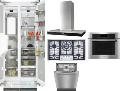 6 Piece Package Includes Refrigerator, Freezer, Cooktop, Wall Oven, Hood And Dishwasher