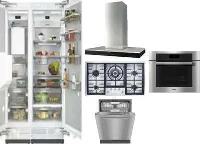 6 Piece Package Includes Refrigerator, Freezer, Cooktop, Wall Oven, Hood And Dishwasher