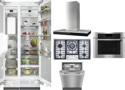 6 Piece Package Includes Refrigerator, Freezer, Cooktop, Wall Oven, Hood And Dishwasher