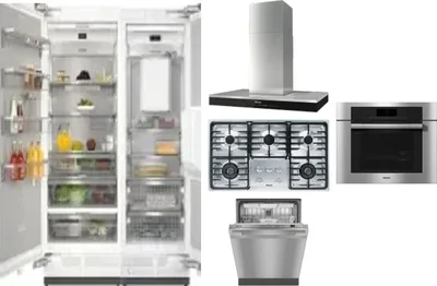 6 Piece Package Includes Refrigerator, Freezer, Cooktop, Wall Oven, Hood And Dishwasher