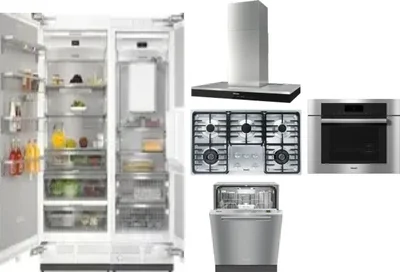 6 Piece Package Includes Refrigerator, Freezer, Cooktop, Wall Oven, Hood And Dishwasher