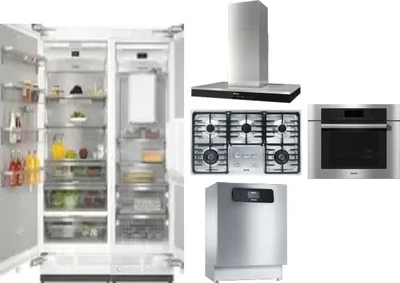 6 Piece Package Includes Refrigerator, Freezer, Cooktop, Wall Oven, Hood And Dishwasher