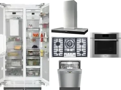 6 Piece Package Includes Refrigerator, Freezer, Cooktop, Wall Oven, Hood And Dishwasher