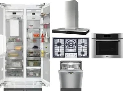 6 Piece Package Includes Refrigerator, Freezer, Cooktop, Wall Oven, Hood And Dishwasher