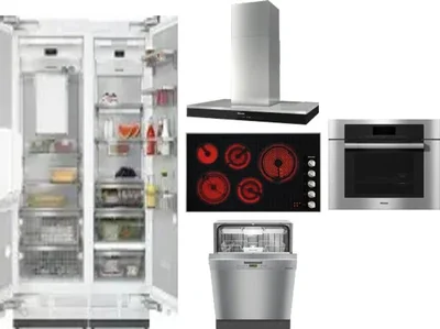 6 Piece Package Includes Refrigerator, Freezer, Cooktop, Wall Oven, Hood And Dishwasher