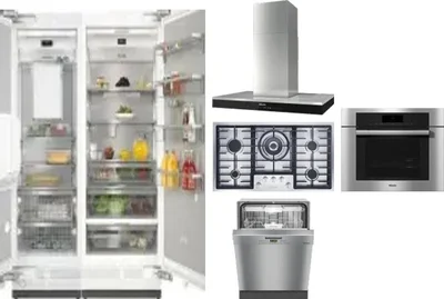 6 Piece Package Includes Refrigerator, Freezer, Cooktop, Wall Oven, Hood And Dishwasher