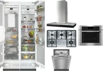 6 Piece Package Includes Refrigerator, Freezer, Cooktop, Wall Oven, Hood And Dishwasher