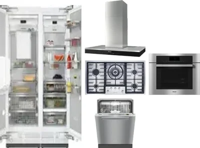6 Piece Package Includes Refrigerator, Freezer, Cooktop, Wall Oven, Hood And Dishwasher