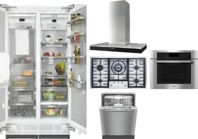 6 Piece Package Includes Refrigerator, Freezer, Cooktop, Wall Oven, Hood And Dishwasher