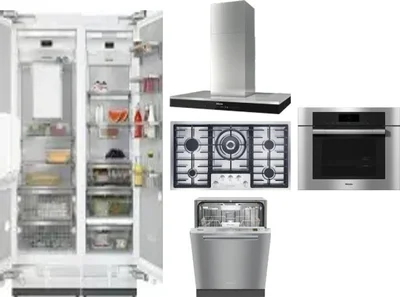 6 Piece Package Includes Refrigerator, Freezer, Cooktop, Wall Oven, Hood And Dishwasher