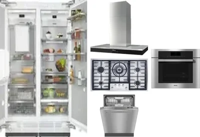 6 Piece Package Includes Refrigerator, Freezer, Cooktop, Wall Oven, Hood And Dishwasher