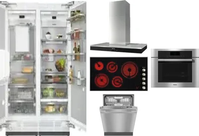 6 Piece Package Includes Refrigerator, Freezer, Cooktop, Wall Oven, Hood And Dishwasher