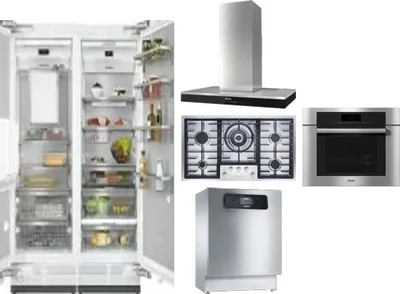 6 Piece Package Includes Refrigerator, Freezer, Cooktop, Wall Oven, Hood And Dishwasher