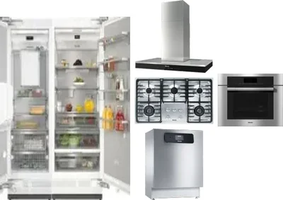 6 Piece Package Includes Refrigerator, Freezer, Cooktop, Wall Oven, Hood And Dishwasher