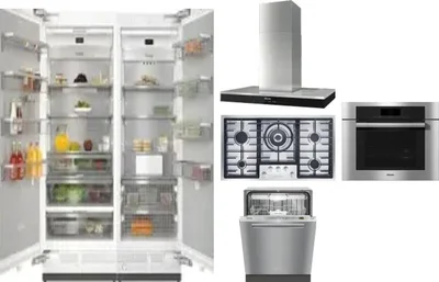6 Piece Package Includes Refrigerator, Freezer, Cooktop, Wall Oven, Hood And Dishwasher