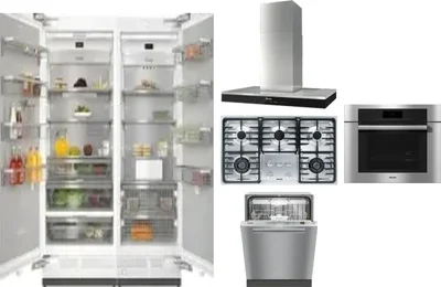 6 Piece Package Includes Refrigerator, Freezer, Cooktop, Wall Oven, Hood And Dishwasher