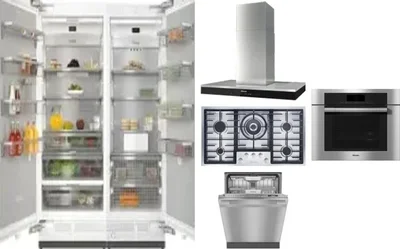 6 Piece Package Includes Refrigerator, Freezer, Cooktop, Wall Oven, Hood And Dishwasher