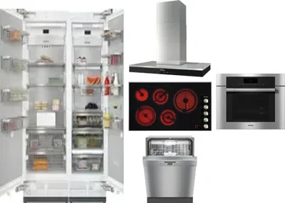 6 Piece Package Includes Refrigerator, Freezer, Cooktop, Wall Oven, Hood And Dishwasher
